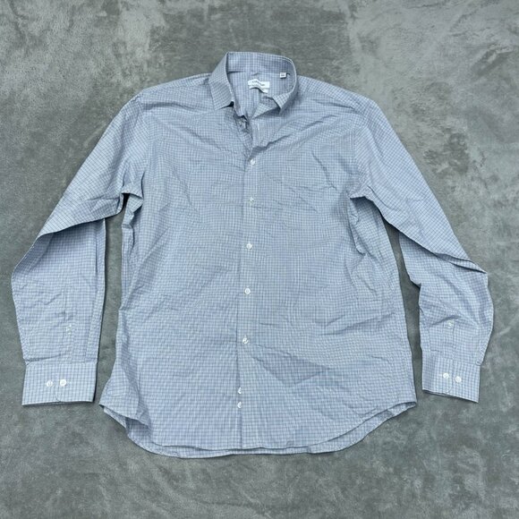 Calvin Klein Mens Wrinkle-Free Checkered Dress Shirt Regular Fit Stretch a1036 - Picture 1 of 8